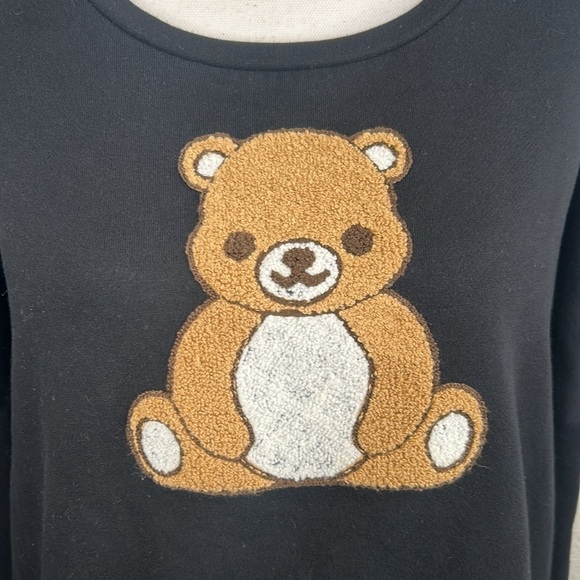 Hot Topic Black Teddy Bear Long Sleeve Crew Neck Sweatshirt Size 2X - Picture 2 of 4